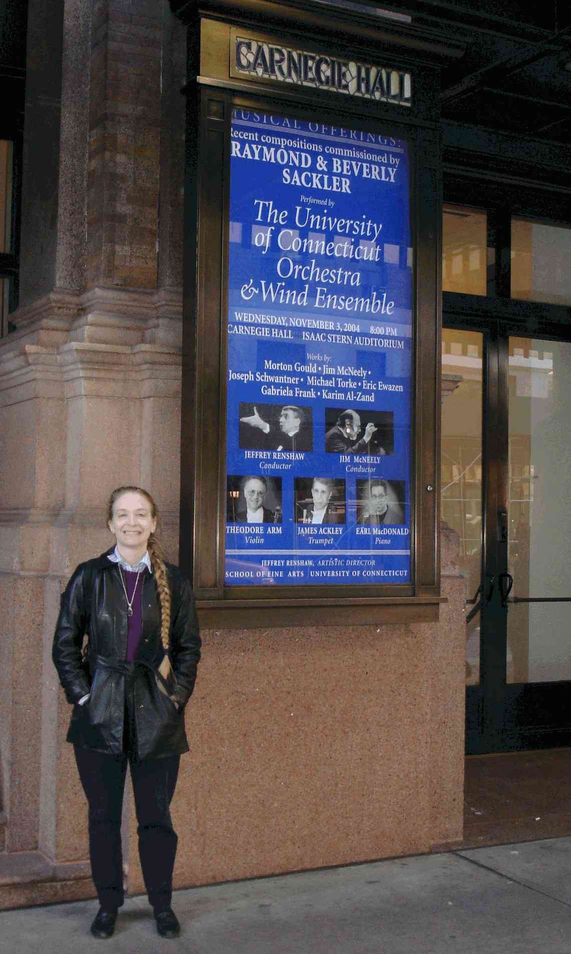 Barbara Hopkins at UConn's Carnegie Hall concert